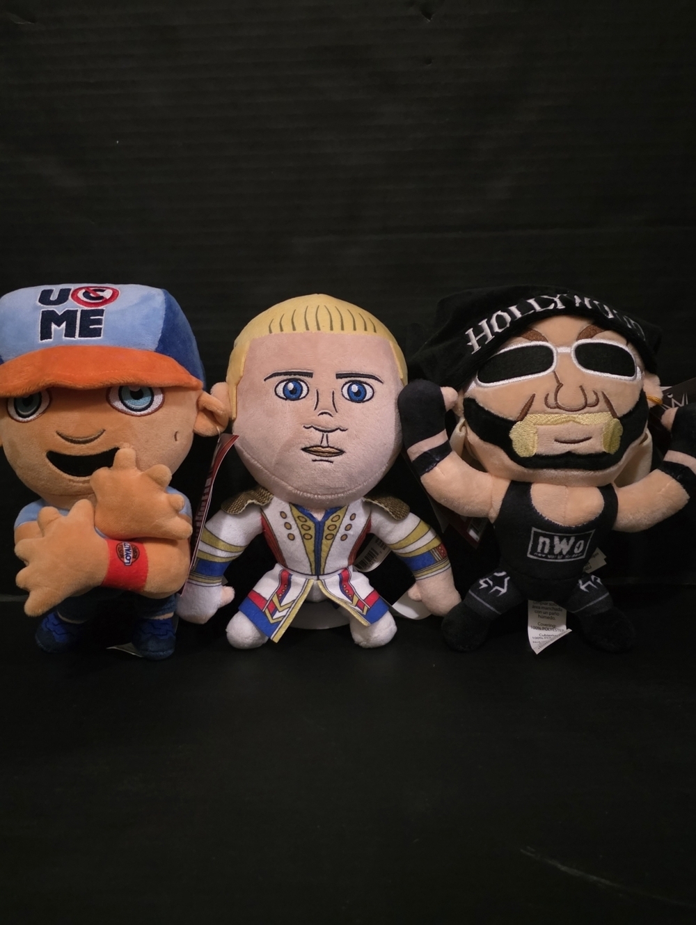NWT Lot Of 3 WWE 9" Plush Cody Rhodes, John Cena, Hollywood Hulk Hogan